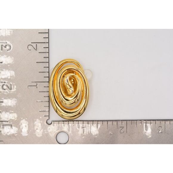 Fernando Originals Vintage Clip Earrings Chunky Gold Tone FO Signed 1980s BinAI - Picture 12 of 12